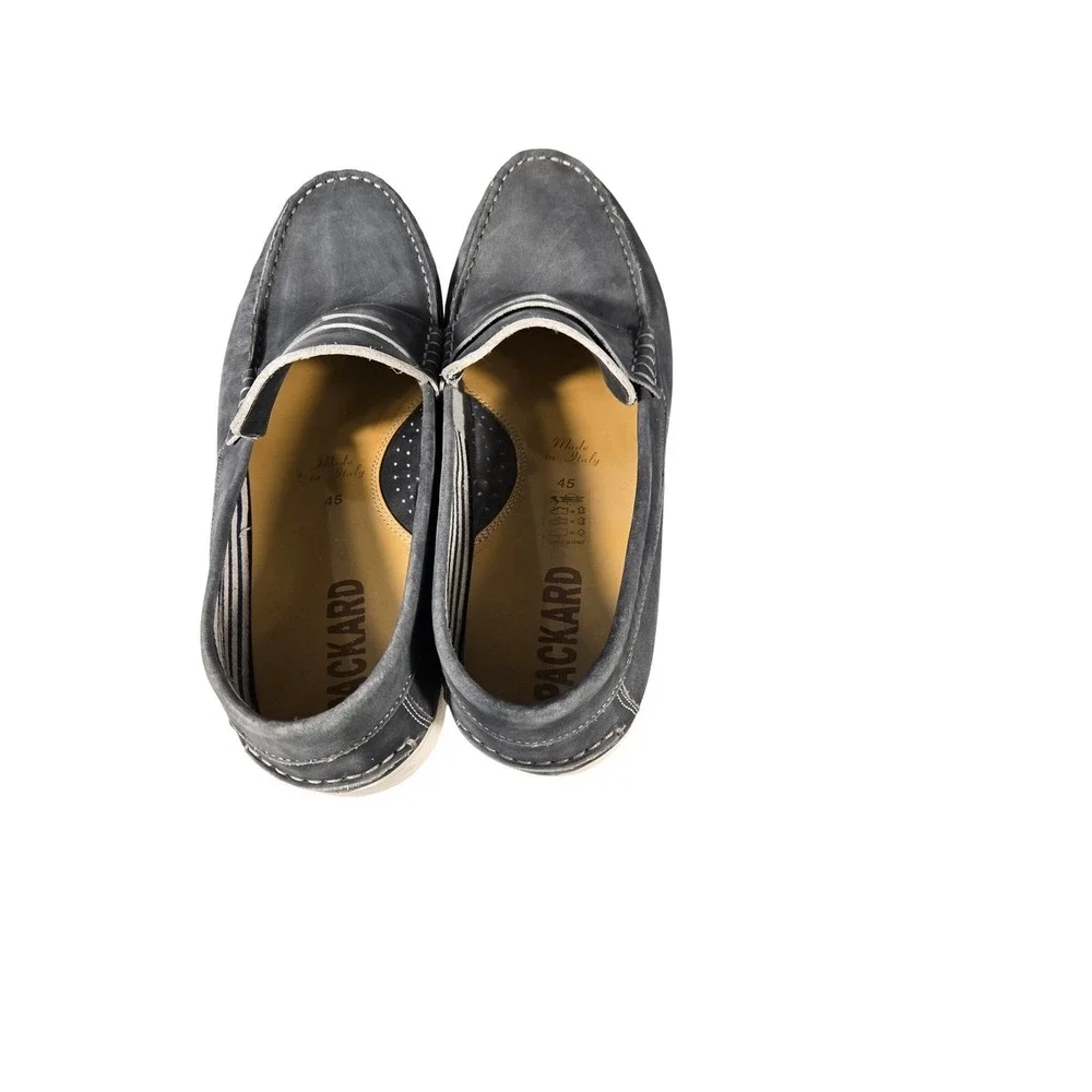 Packard‎ Mens Blue Leather Penny Loafers Made in Italy Size 45 Slip On Shoes